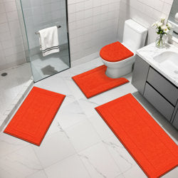 Eider Ivory 4 Piece Soft Absorbent Microfiber Bath Rug Set With Non Slip Backing