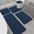 5 Piece High Absorb 25D Memory Foam Bathroom Rug Set with Non-Slip Backing