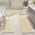 5 Piece Soft Absorbent Microfiber Bath Rug Set with Non-Slip Backing