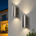 7''H Dimmable Aluminum Nickel Outdoor Wall Light (Set of 2)