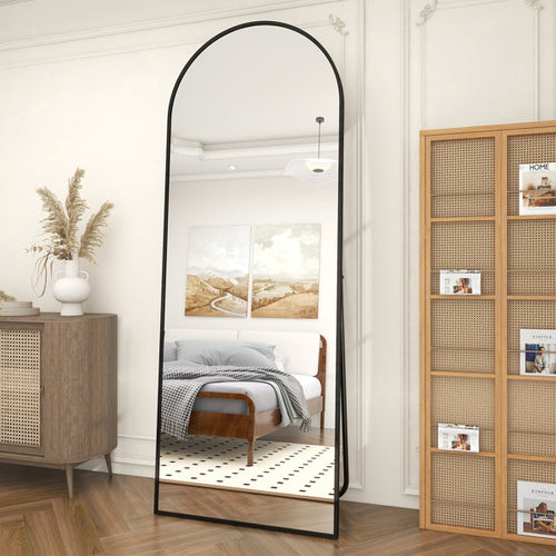 , 3 Sizes Alizeh Arched Metal Oversized Full Length Mirrors Wall Mirrors with Stand