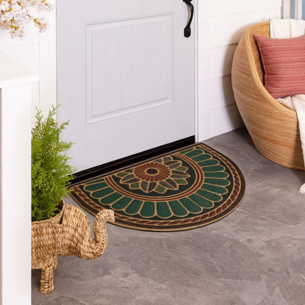 Selling Quickly 36 sold in 5 days 10 Colors Amoura Geometric Tiled Medallion Recycled Rubber All Weather Non-Slip Outdoor Slice Door Mat