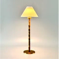 Athena-C Organic Cordless Rechargeable Led Table Lamp Bamboo & Fabric Shade, 3-Way Brightness