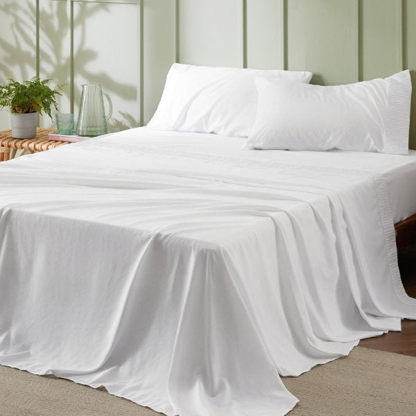 Bedsure Polyester Microfiber Sheet Set Hotel Luxury Sheets, Easy Care Cooling Bed Sheet Set 84GSM(101" x 107")GentleSoft™️