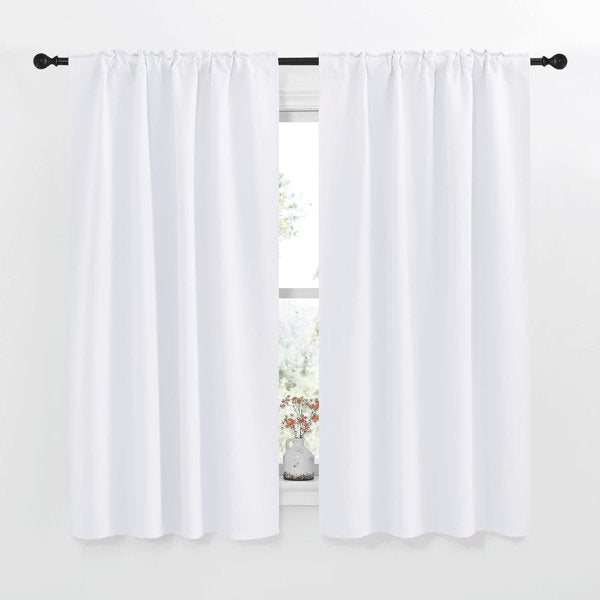 Blackout Curtain Light & Noise Reducing Room Darkening Drapes for Bedroom/Living Room/Kitchen, 2 Pieces