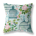 Blossoming Birdhouse Indoor/Outdoor Square Throw Pillow