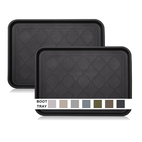 Boot Tray, 16.7 x 12.8 inch , Waterproof Shoe Tray for Indoor and Outdoor, Pet Food mat Tray, (Set of 2)