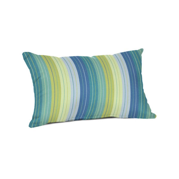 Better Hurry 27 sold in 5 days 50 Colors Casual Cushion Outdoor Lumbar Pillow, Striped Sunbrella Fade-Resistant for Patio Furniture & Porch Swings, 19"W x 12"L, 6" thick, Reversible, Seville Seaside