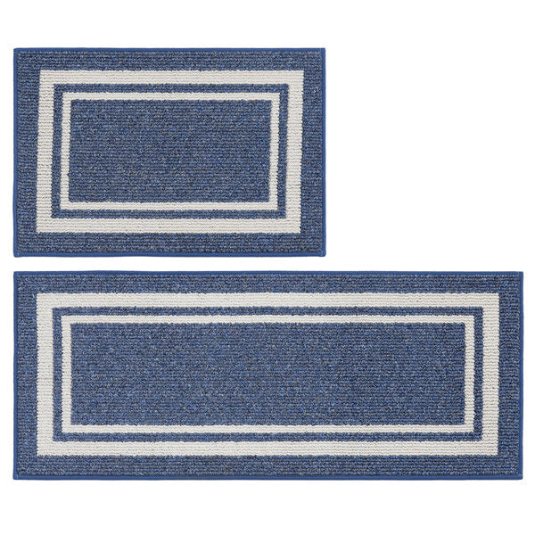 Caylon Kitchen Mat with Non-Slip Backing, 2-Piece Kitchen Rugs Super Absorbent & Machine Washable - Dirt-Resistant Mat for Kitchen, Laundry Room, Entryway