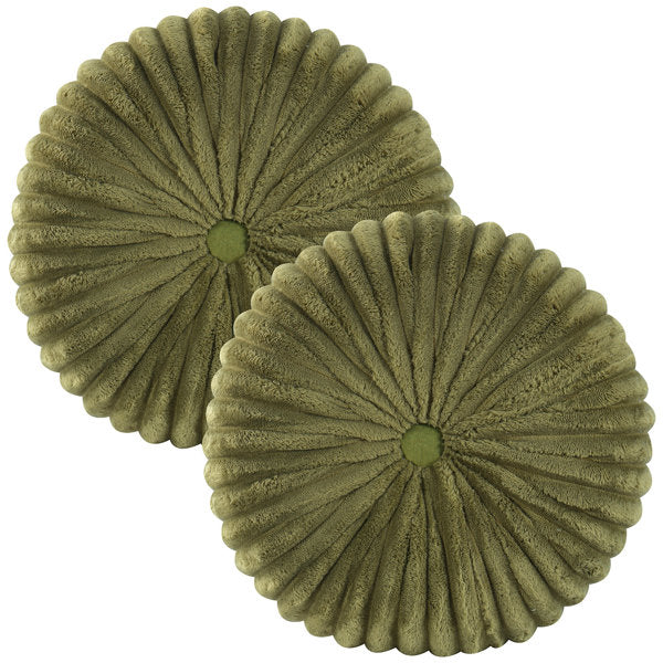 Decorative Round Throw Pillows For Bed Couch - 2 Pieces Handcraft Ruched Pumpkin Pillow, Soft And Durable Velvet Floor Pillow For Home Decor, Bed Living Room And Sofa (Set of 2)