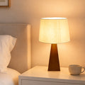Dimmable Bamboo Table Lamp With Cone Base & Clear Cord