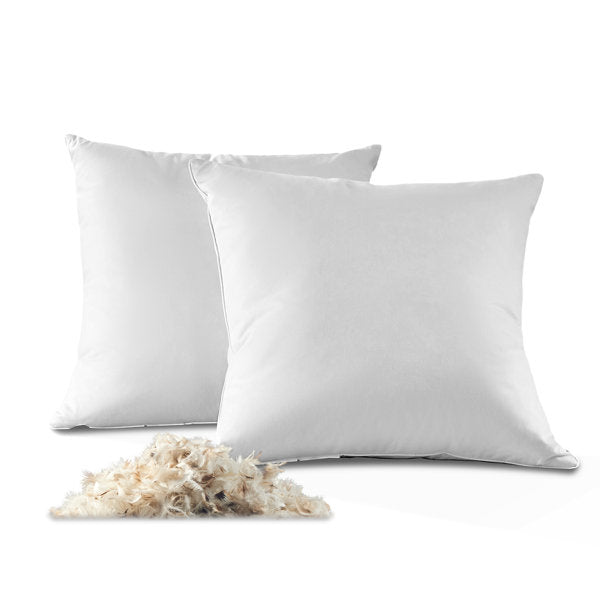Down Feather Square Pillow Insert (Set of 2)