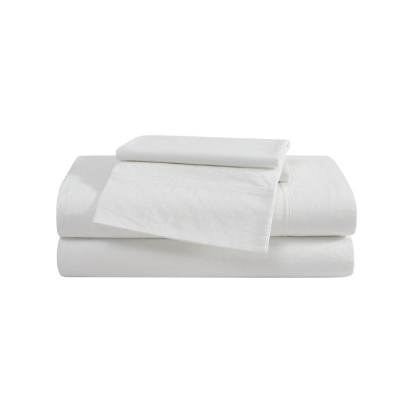 Eddie Bauer Solid Brushed Percale Cotton Sheet Set