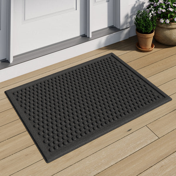 , 3 Sizes Eufaula Dots Impressions Recycled Rubber All Weather Moisture Absorbent Outdoor Door Mat