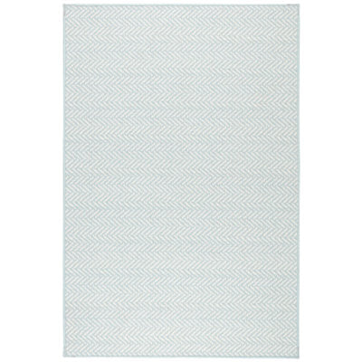 Herringbone Swedish Blue Machine Printed Washable Rug