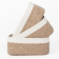 Highland Dunes 3-Piece Natural Cotton Rope Storage Basket Set, Hand-Woven Decorative Nesting Bins for Nursery, Blankets and Toys, Soft & Durable Organizer Baskets (Set of 3)