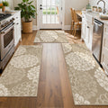 Hydrangea Wear-resistant Kitchen Mat Door Mat Washable Runner Rug (Set of 3)