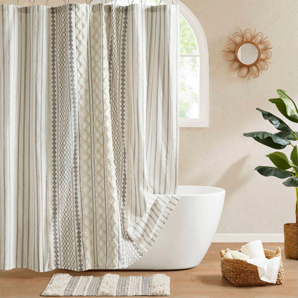 Imani 100% Cotton Tufted Chenille Shower Curtain