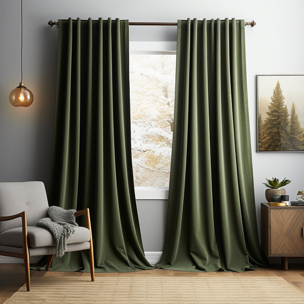 Lauier Velvet Blackout Curtain Pair (Set of 2)