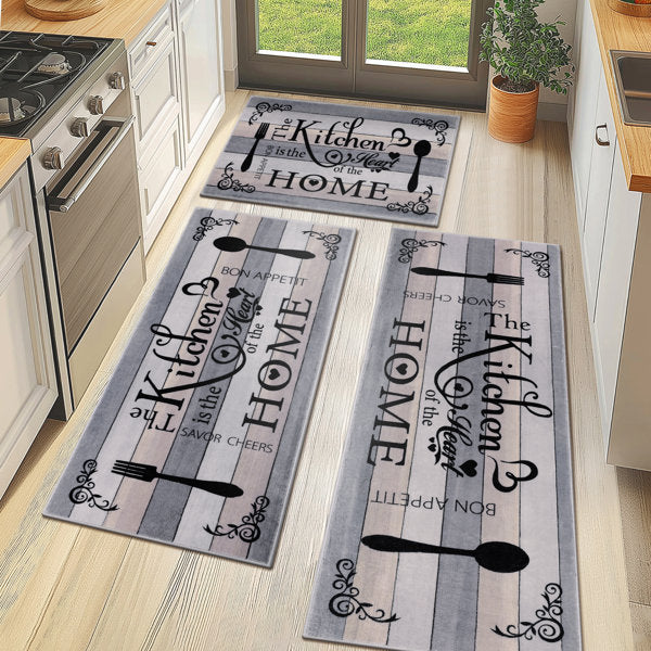 Machine Washable Non-Slip Kitchen Mat (Set of 3)