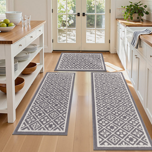 Machine Washable Non-Slip Kitchen Mat (Set of 3)