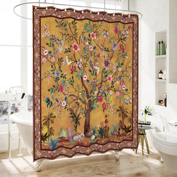 Milliana Floral Shower Curtain with Hooks Included