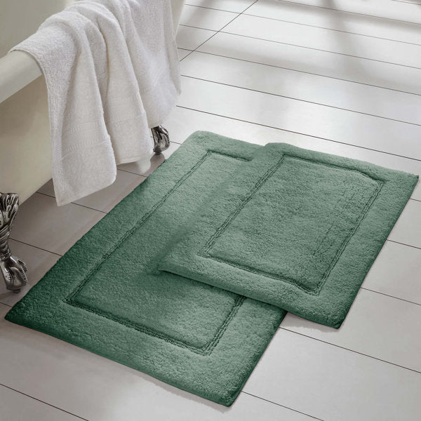 Modern Threads 2-Pack Solid Loop with Non-Slip Backing Bath Mat Sets