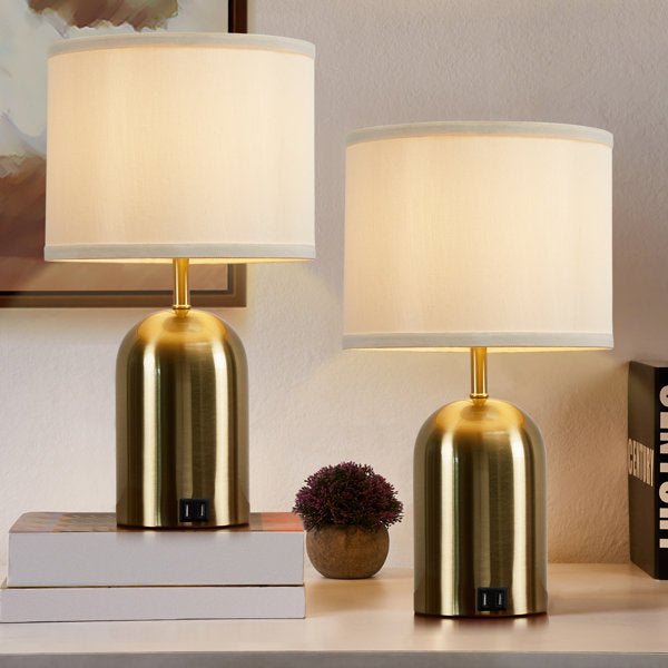 Nawa Table Lamp Set with 2 USB Charging Ports Adjustable Way Dimmable Touch Desk Lamp(Bulbs Included) (Set of 2)