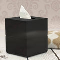 Oneita Tissue Box | Resin Square Facial Tissue Box Cover Holder | Black Resin Finish