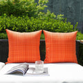 Better Hurry 48 sold in 5 days 7 Colors Orange Set Of 2 Waterproof Textured Woven Throw Pillow covers閳?Outdoor & Indoor 18"x18" (Set of 2)