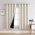 Orantes Solid Polyester 100% Blackout Curtains & Drapes Pair For Bedroom Living Room 63 84 95 Inches Long Grommet Curtains Thermal Insulated Sunlight Blocking Noise Reducing (Set of 2)