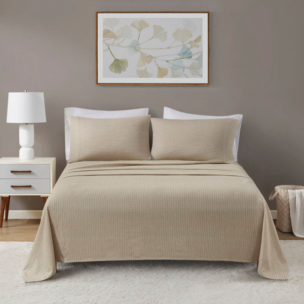 Oversized Flannel 100% Cotton 4 Piece Sheet Set