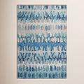 Paint Chip Blue Machine Washable Rug