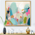 Pink Blue Minimalims Fludity III Framed On Canvas Print