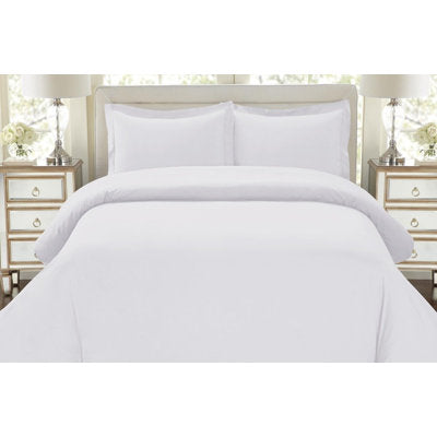 Reversible 1500 Thread Count Microfiber Duvet Cover Set with Pillow Shams