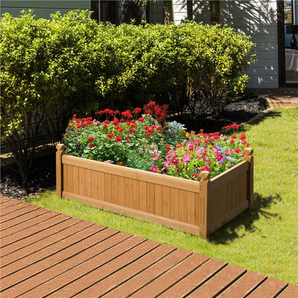 Better Hurry 23 sold in 5 days 3 Sizes Rilynne Solid Fir Wood Rectangular Garden Planter with Drainage