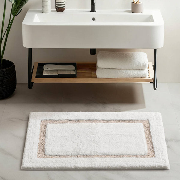 Roan Border Tufted Bath Rug