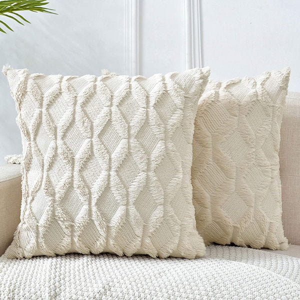 Set of 2 decorative square throw pillows (come with 450g each inserts) size 18"x18" (Set of 2)