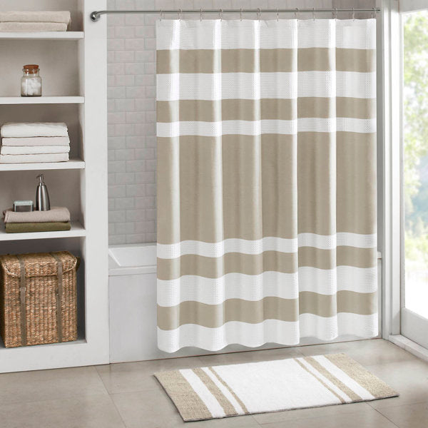 Spa Waffle Shower Curtain with 3M Treatment