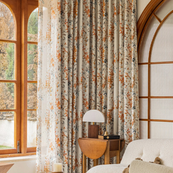 Susanna Linen Blend Room Darkening Curtain Panel Pair (Set of 2)