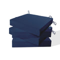 More Options Water-Resistant Dark Navy Outdoor Seat Cushions, 3'' Thick, Set of 4 (Set of 4)