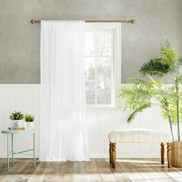 Wayfair Basics® 100% Cotton Sheer Rod Pocket Curtain Panel