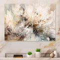 White And Grey Geometric Depths I - Abstract Geometric Canvas Print Wall Art - Minimalism Wall art Print