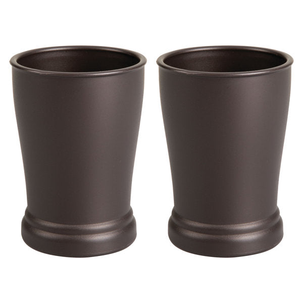 iDesign Plastic Bathroom Tumbler for Countertop or Vanity Storage - Set of 2 - Bronze